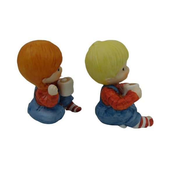 Vintage Enesco1987 EIC Figurine Boy And Girl Drinking Cocoa 2.5" - Picture 3 of 7